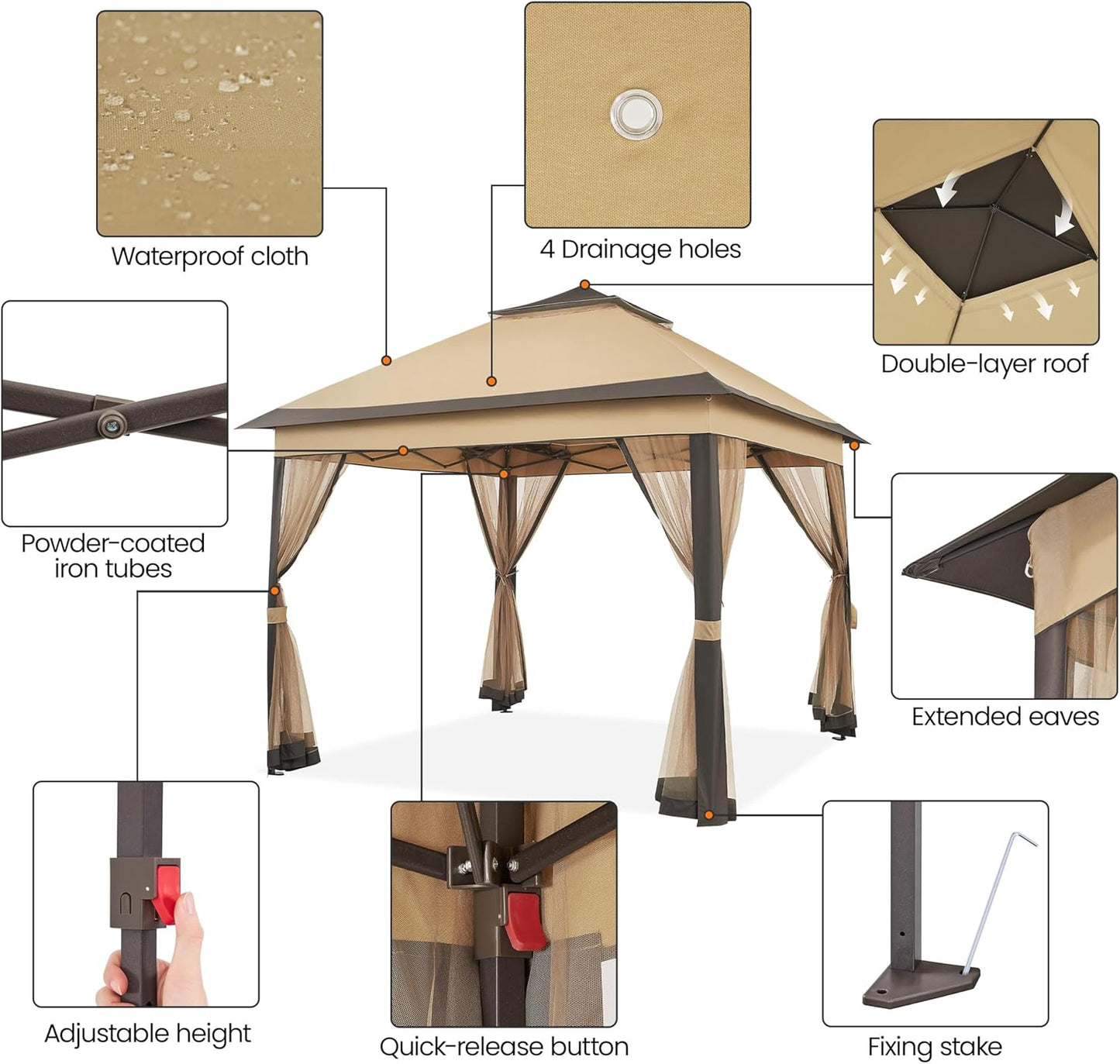 SunGuard Oasis – Mesh Netting Gazebo