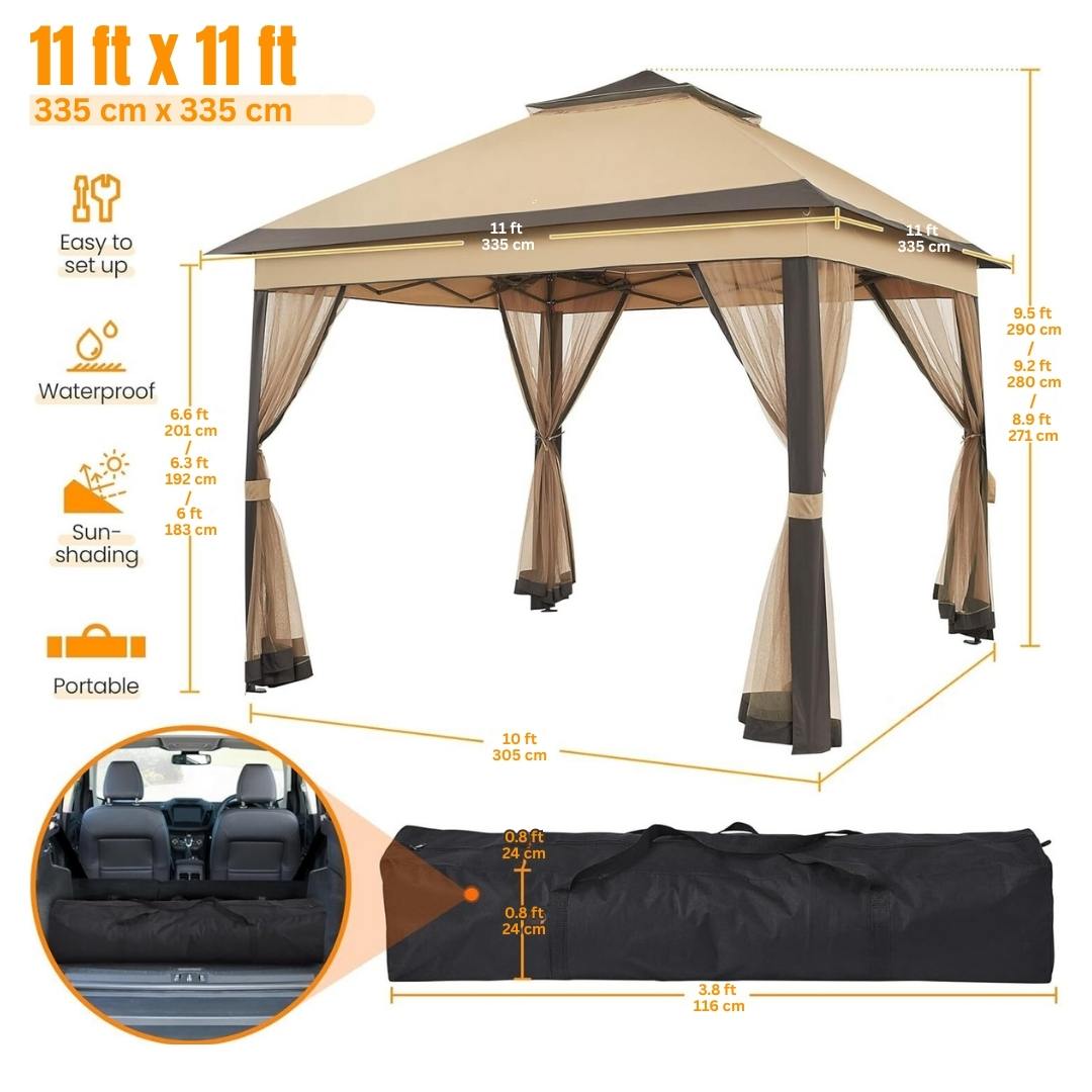 SunGuard Oasis – Mesh Netting Gazebo